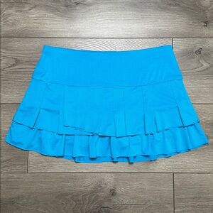 Lucky in Love Blue Pleated Tennis Pickleball Skort